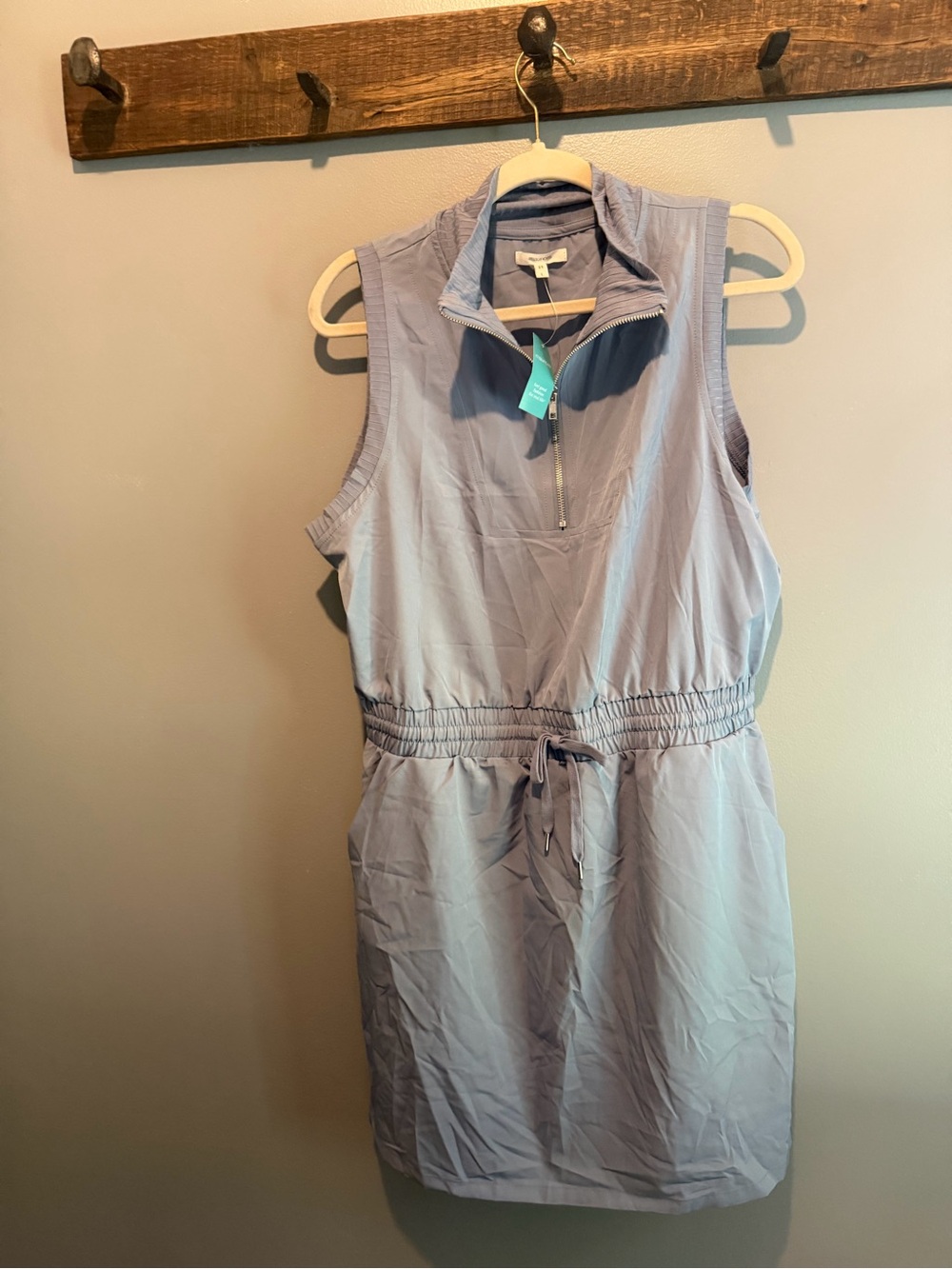 Maurices Dusty Blue Sleeveless Drawstring Waist Dress